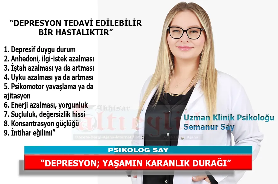 PSİKOLOG SAY “DEPRESYON; YAŞAMIN KARANLIK DURAĞI”