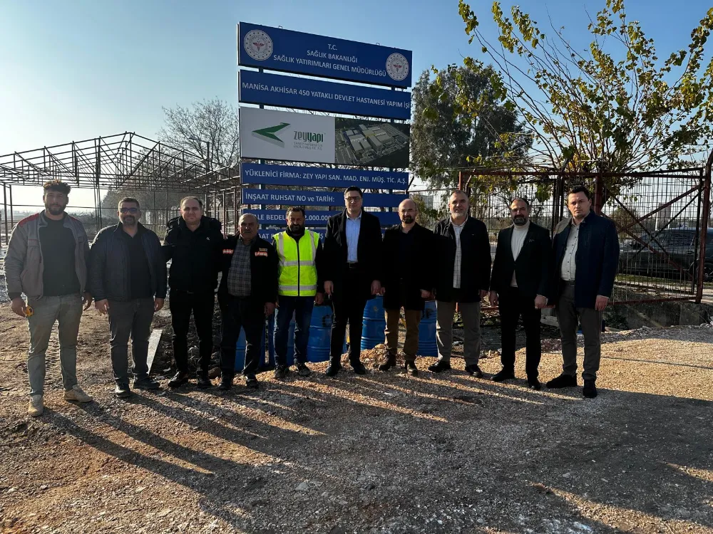 SÖZCÜER’DEN YENİ HASTANE PROJESİNİN ŞANTİYE ALANINA ZİYARET 