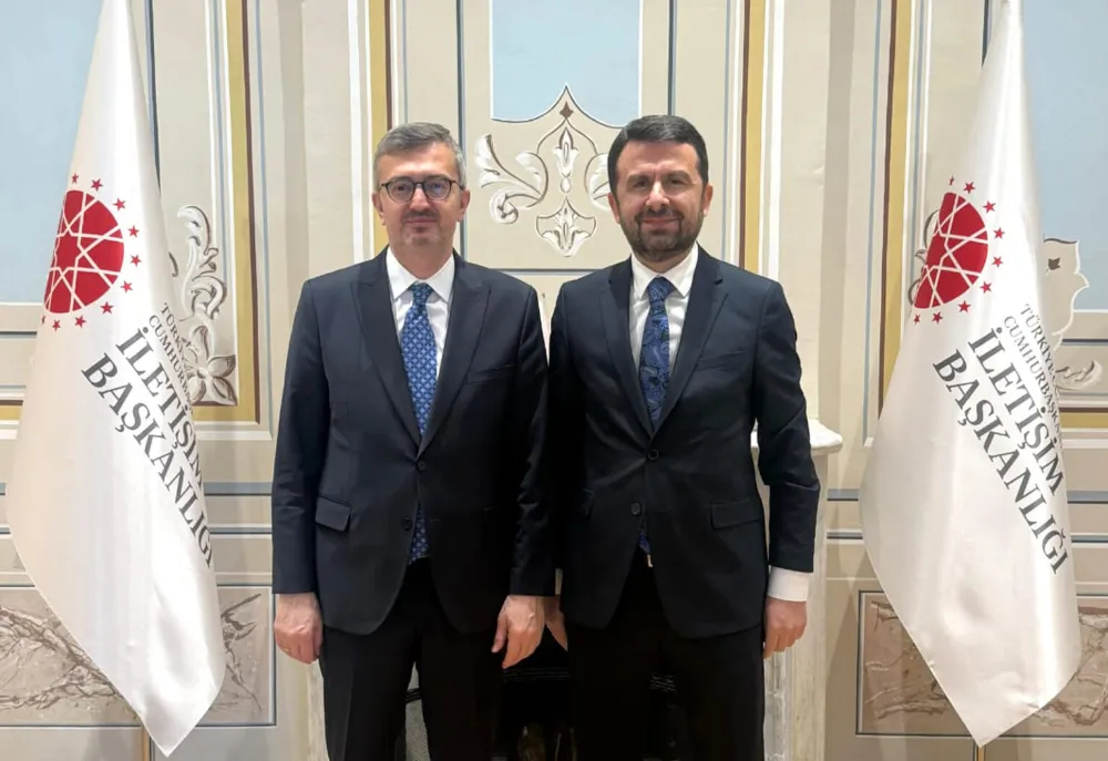 İLETİŞİM BAŞKANI DURAN, GENEL MÜDÜR ÇAY’I KABUL ETTİ