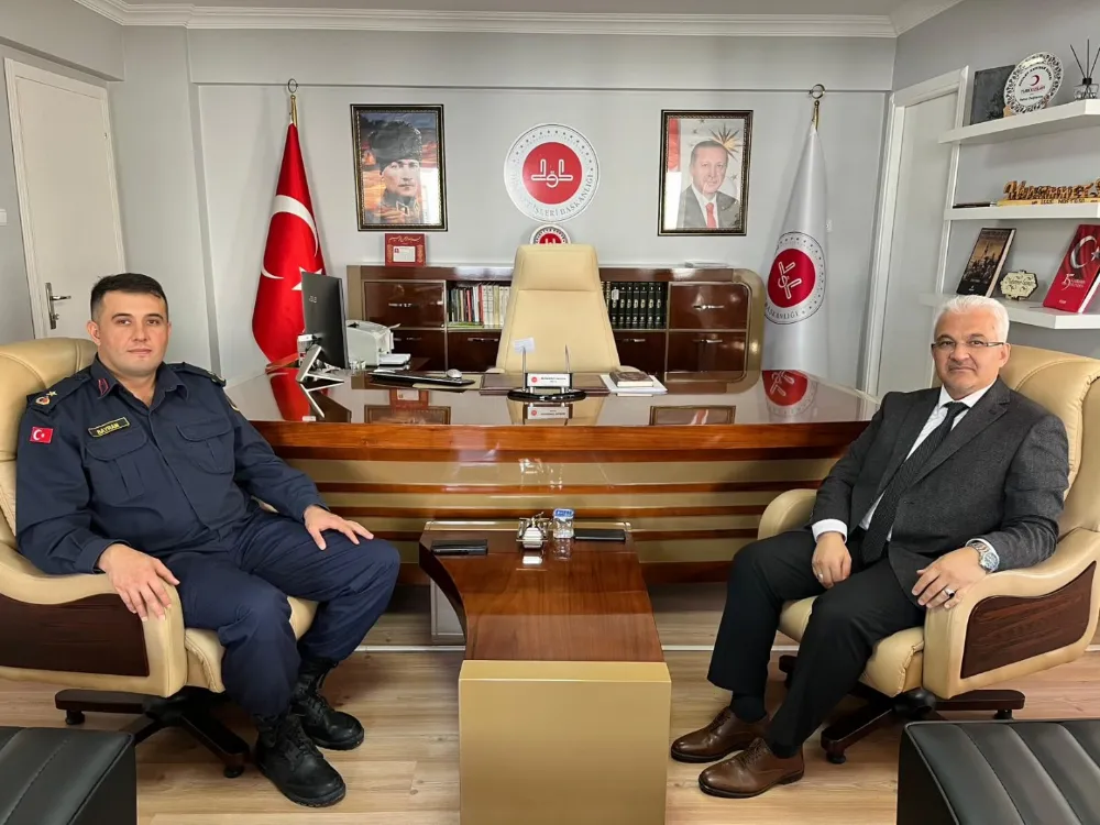 İLÇE JANDARMA KOMUTANI BAYRAM’DAN MÜFTÜ SALMAN’A ZİYARET