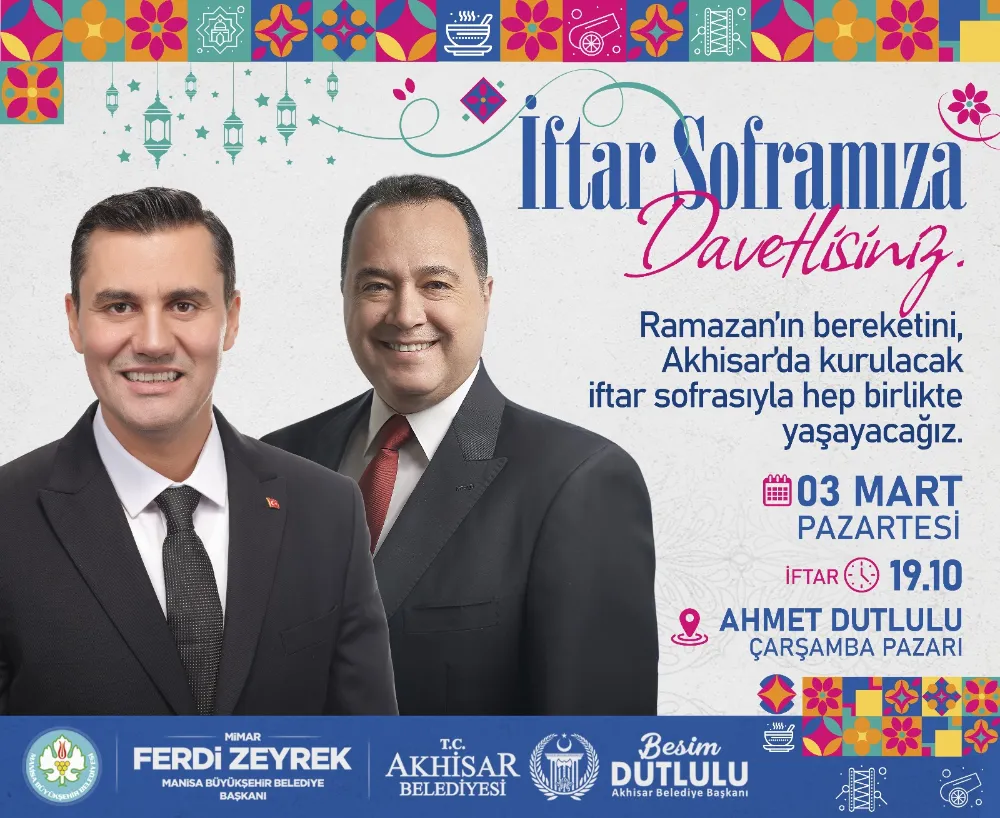 MANİSA BÜYÜKŞEHİR BELEDİYESİ AKHİSAR’DA İFTAR SOFRASI KURACAK