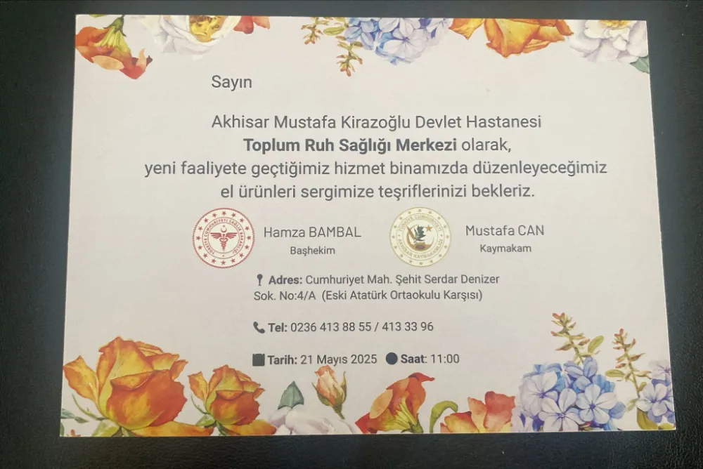 TOPLUM RUH SAĞLIĞI MERKEZİ’NDEN EL ÜRÜNLERİ SERGİSİNE DAVET