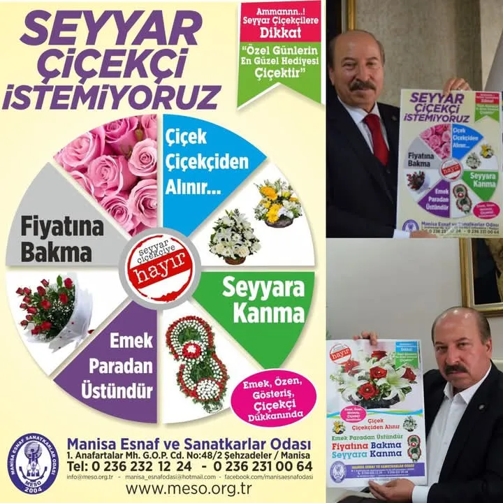 “SEYYAR ÇİÇEKÇİ İSTEMİYORUZ-KORSAN ÇİÇEKÇİYE HAYIR”