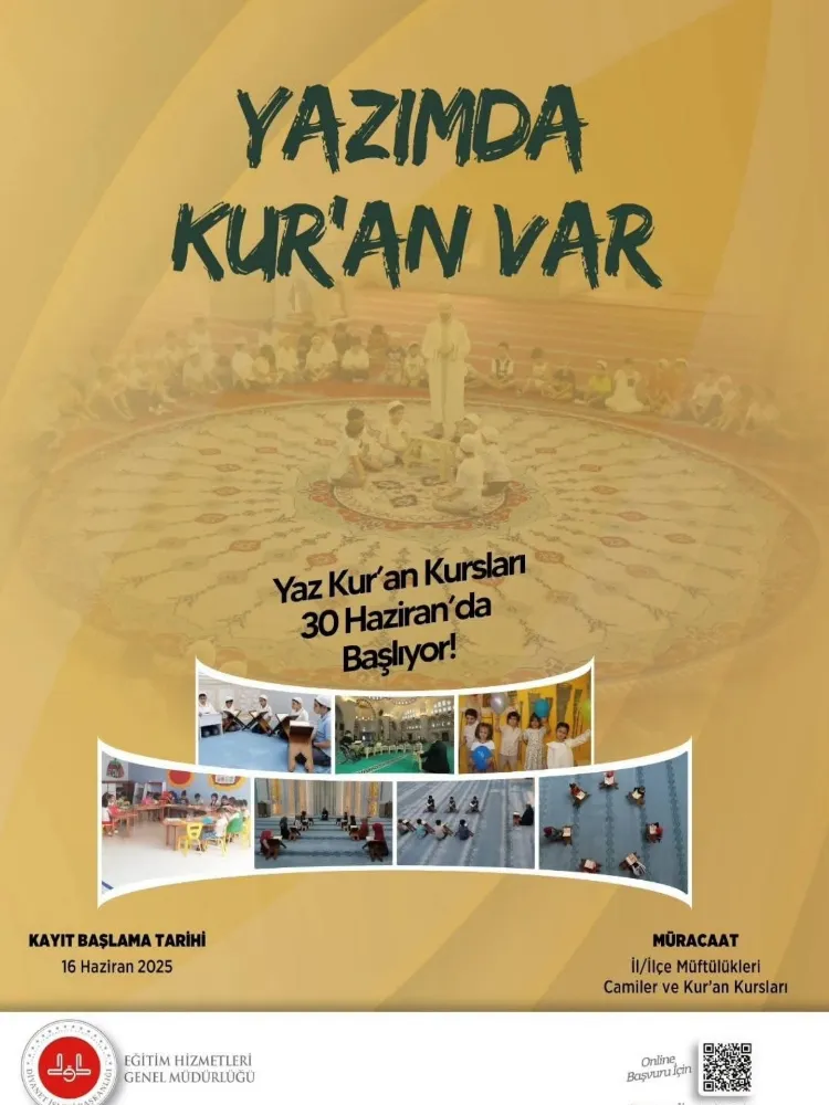 YAZ KUR’AN KURSLARI 30 HAZİRAN’DA BAŞLIYOR