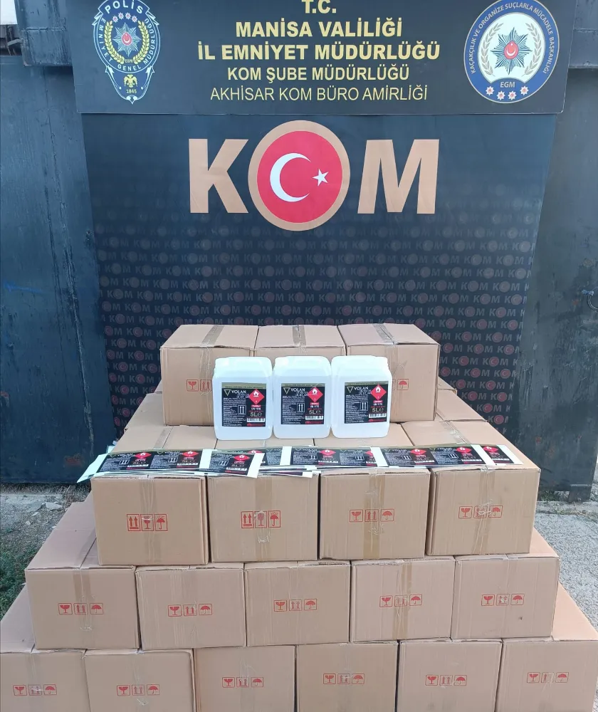 AKHİSAR’DA 975 LİTRE KAÇAK ETİL ALKOL ELE GEÇİRİLDİ